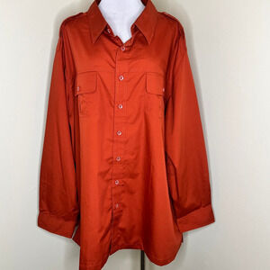 Boulder Creek Trading Co Button Up Shirt 4XL Men Orange Long Sleeve Cotton Blend